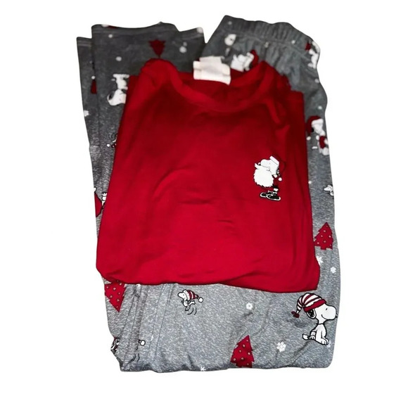 Munki Munki Snoopy Santa Holiday Pajama Sets Unisex couples matching pjs S & M - Picture 16 of 16